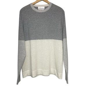 Nordstrom Cashmere Signature Color block Two-Tone Sweater Mens Large L Grey